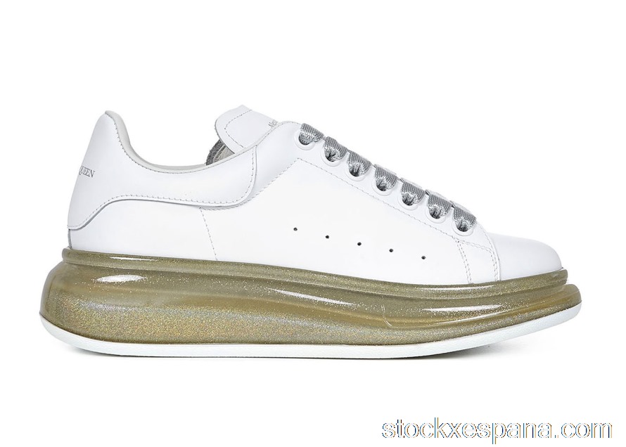 Outlet Alexander McQueen Court Trainers Gold Translucent 634151WHWKV9596