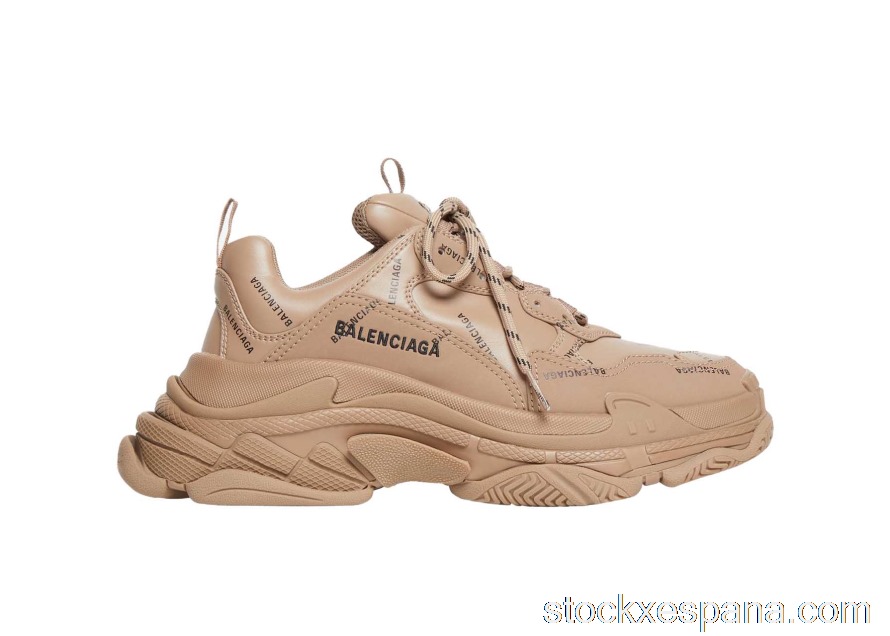 Outlet Balenciaga All Over Logo Triple S Beige 536737W2FA19911