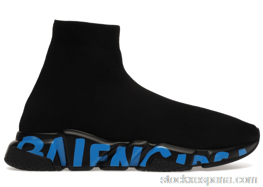 Outlet Balenciaga Speed Black Blue 645334W2DB71140