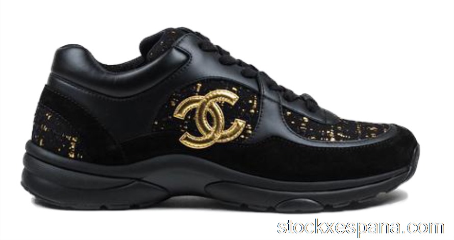 Outlet Chanel Low Top Trainer CC SueOutlet Tweed