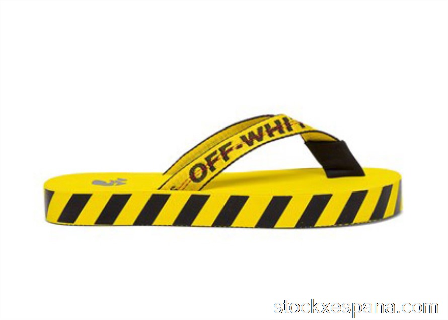 Outlet OFF-WHITE Industrial Flip Flops Yellow SS21 OMIC002R21MAT0021810