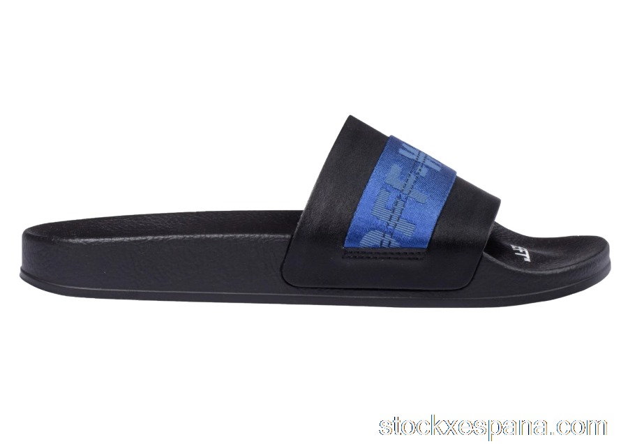 Outlet OFF-WHITE Industrial Sliders Black Blue OMIC001S21MAT0031045