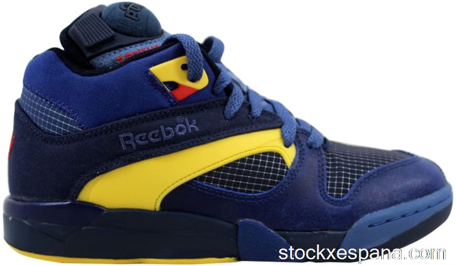 Outlet Reebok Court Victory Pump Navy/Club Blue-Yellow J99006