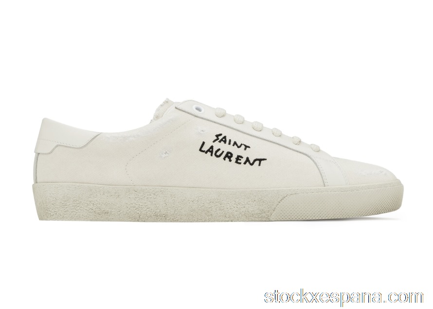 Outlet Saint Laurent Court Classic SL/06 Low Distressed Cream (W) 610648GUP109113