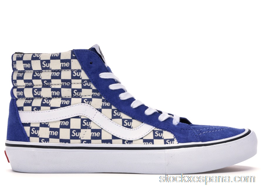 Outlet Vans Sk8-Hi Supreme Blue Checker Logo VN0A38Z3JLX